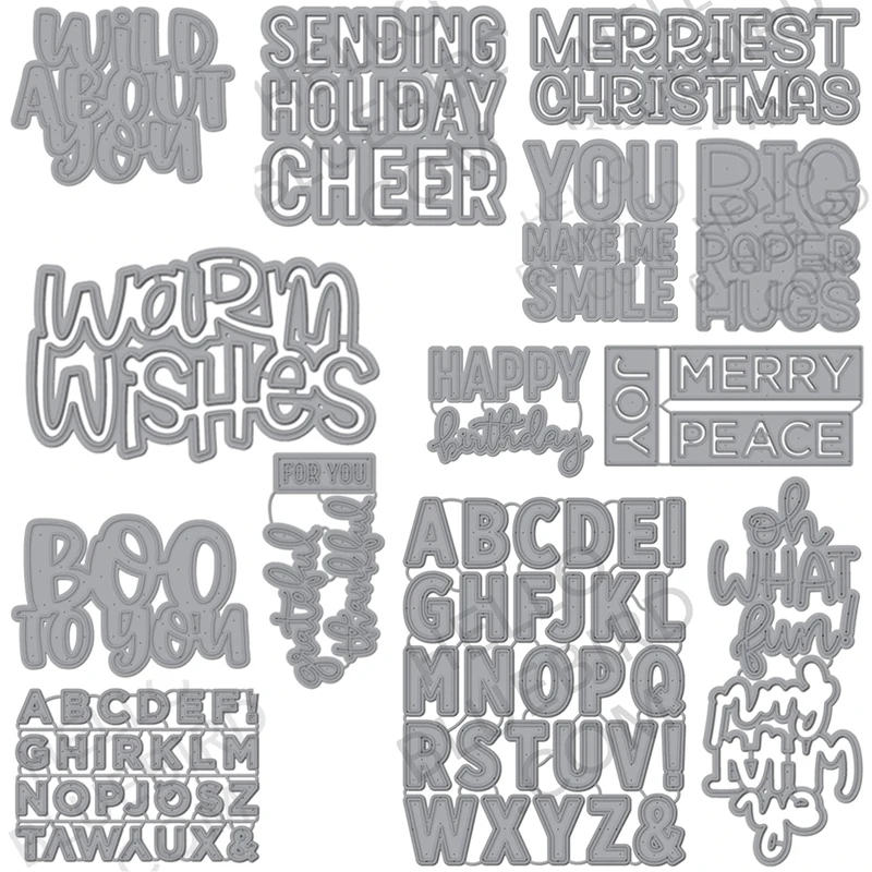 Monkey Hello Bird Letter Words Metal Cutting Dies Stencils for DIY Scrapbook Photo Album Decorative Embossing Craft Knife Mould