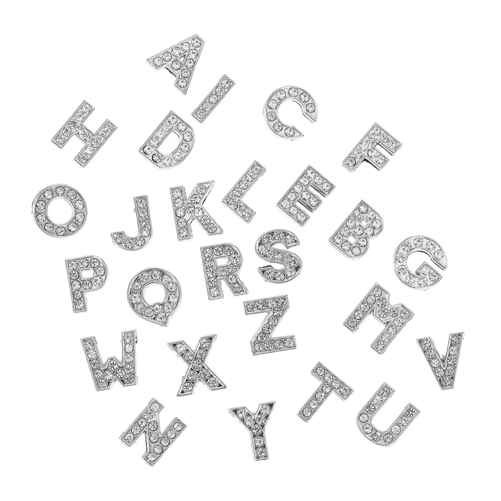 

26Pcs Rhinestone Letter Alphabet Charm Alloy Pendant Set Ideal for DIY Necklace Bracelet Earrings Jewelry Projects