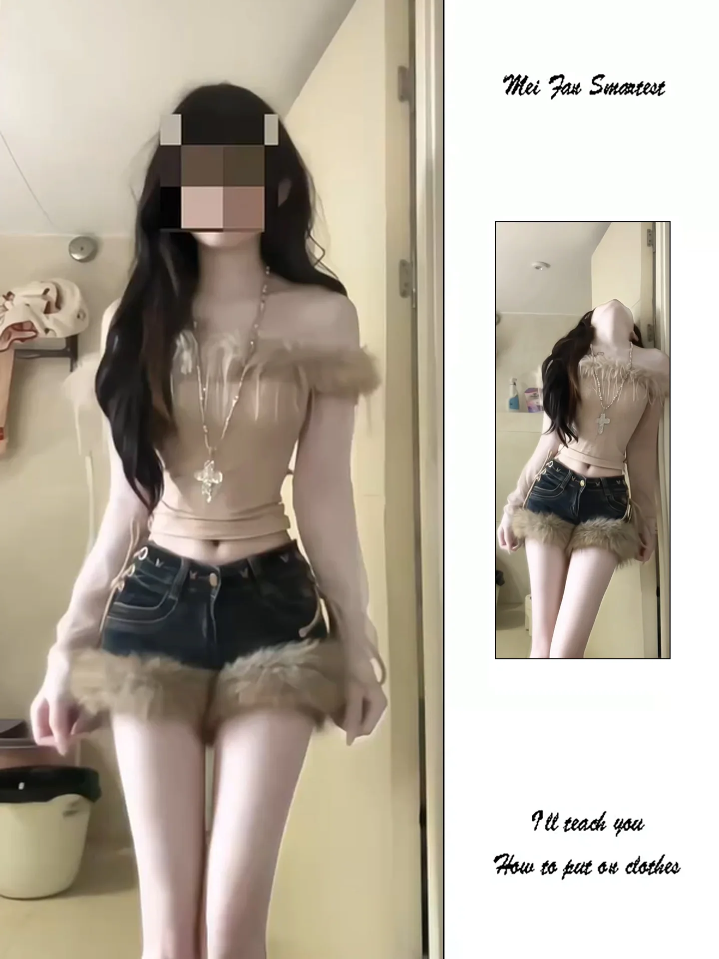 American Style Spicy Girl Furry Hole Denim Jeans Women's Spring Autumn New Small Design Sense Shorts Trendy Hot Pants