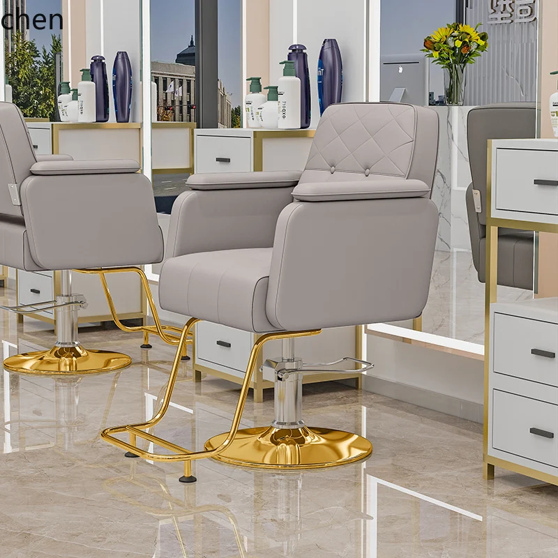 ZML barber shop hair cutting chair hair salon special rotating lift hair chair can be placed in the chair
