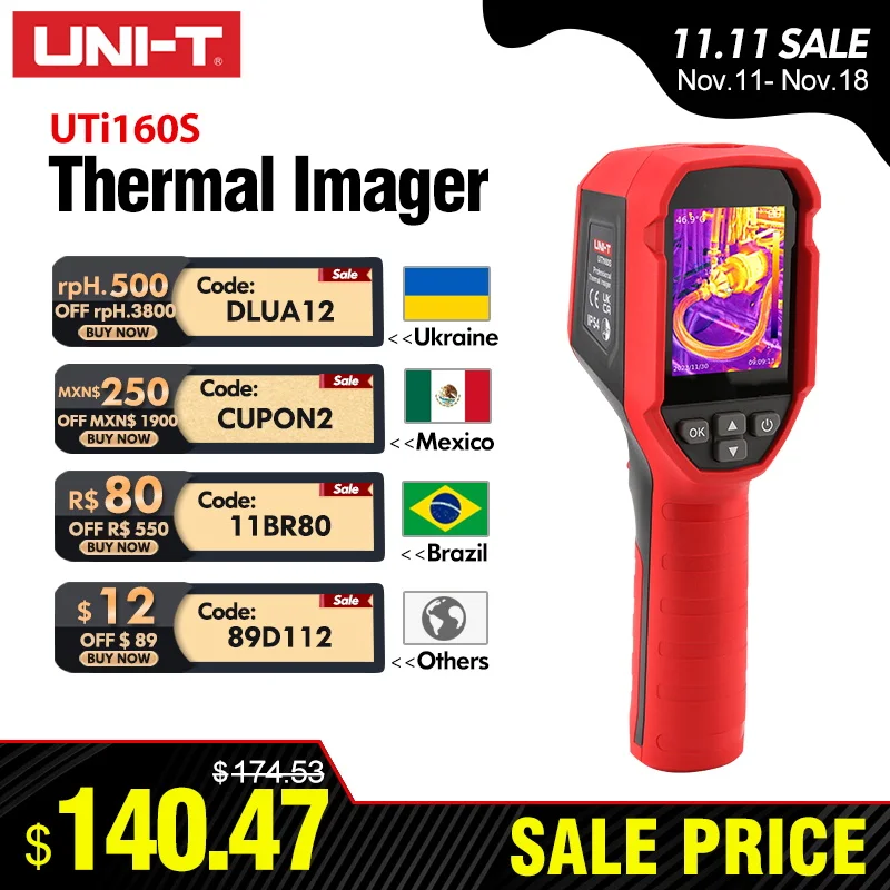 UNI-T Thermal Imager UTI160S 160x120 Pixels Thermal Imaging Camera Floor Heating Detector PCB Circuit Test IP54