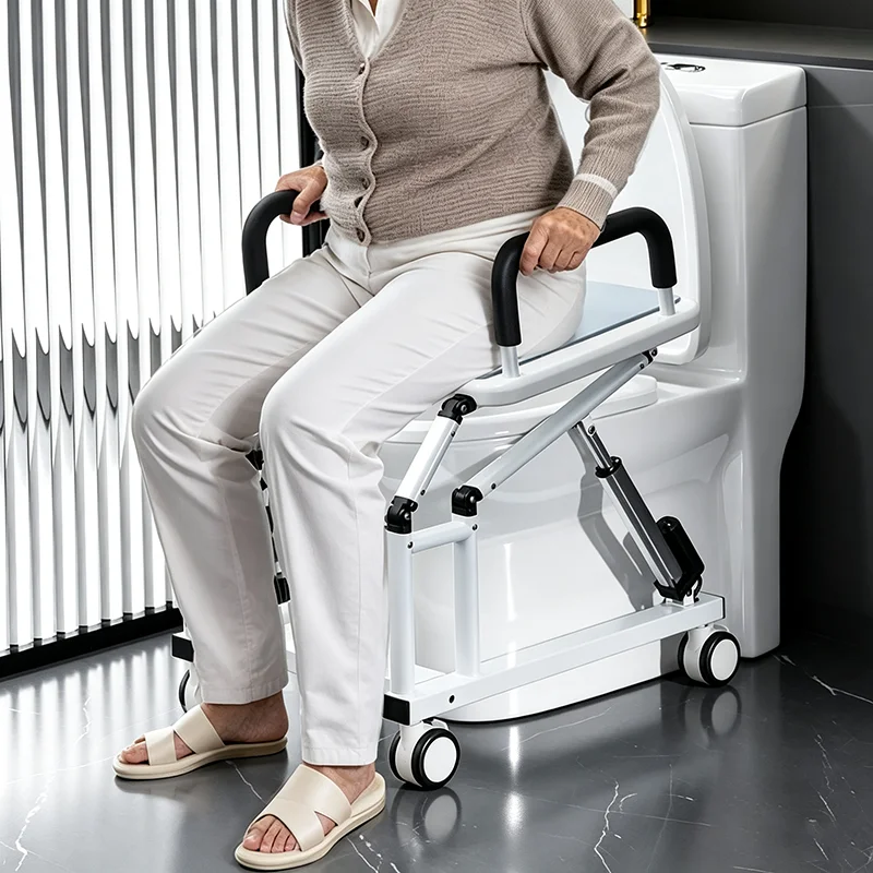 Adjustable Elderly Electric Raised Toilet Seat Remote Control Elderly Home Assistive Smart Toilet Seat With Armrest