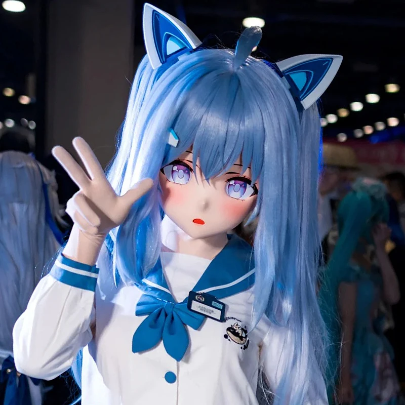 

Anime Full headband lock Customize Full Crossdress Doll Female/Girl Cartoon Character Kig Cosplay Kigurumi Mask BJD