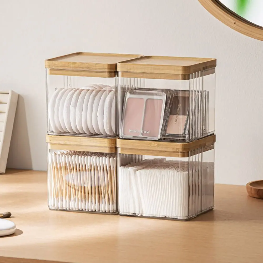 Clear Makeup Brush Holder Large Capacity Dust-proof Cosmetic Storage Box Waterproof with Lid Desktop Storage Container