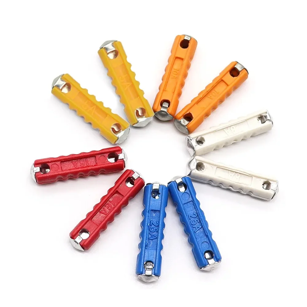 50/150 Pcs Continental Car Fuses Set European Bar Torpedo Fuse 5/8/10/16/25 AMP Automotive Circuits Insurance For Classic Cars