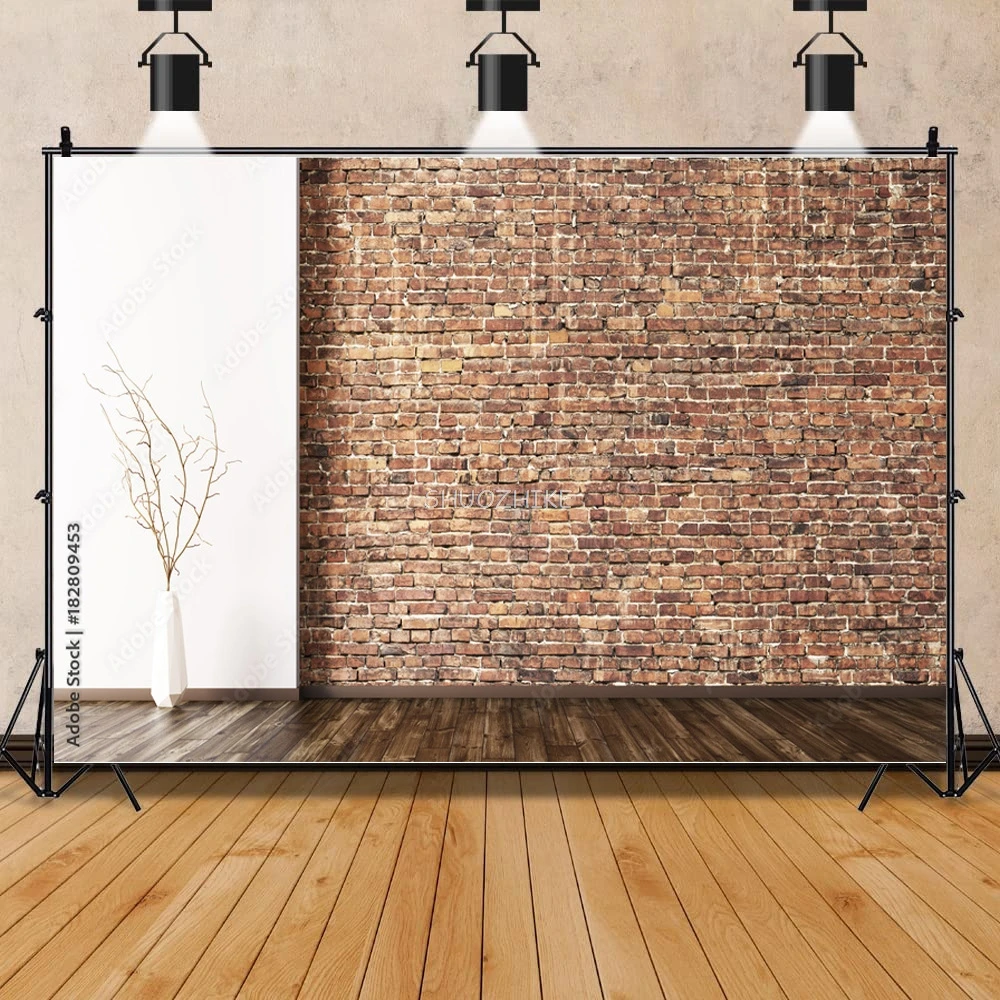 SHUOZHIKE Texture Of a Perfect Black Brick Wall With Cracks And Defects Photography Background Photo Studio Backdrops Prop QZ-07