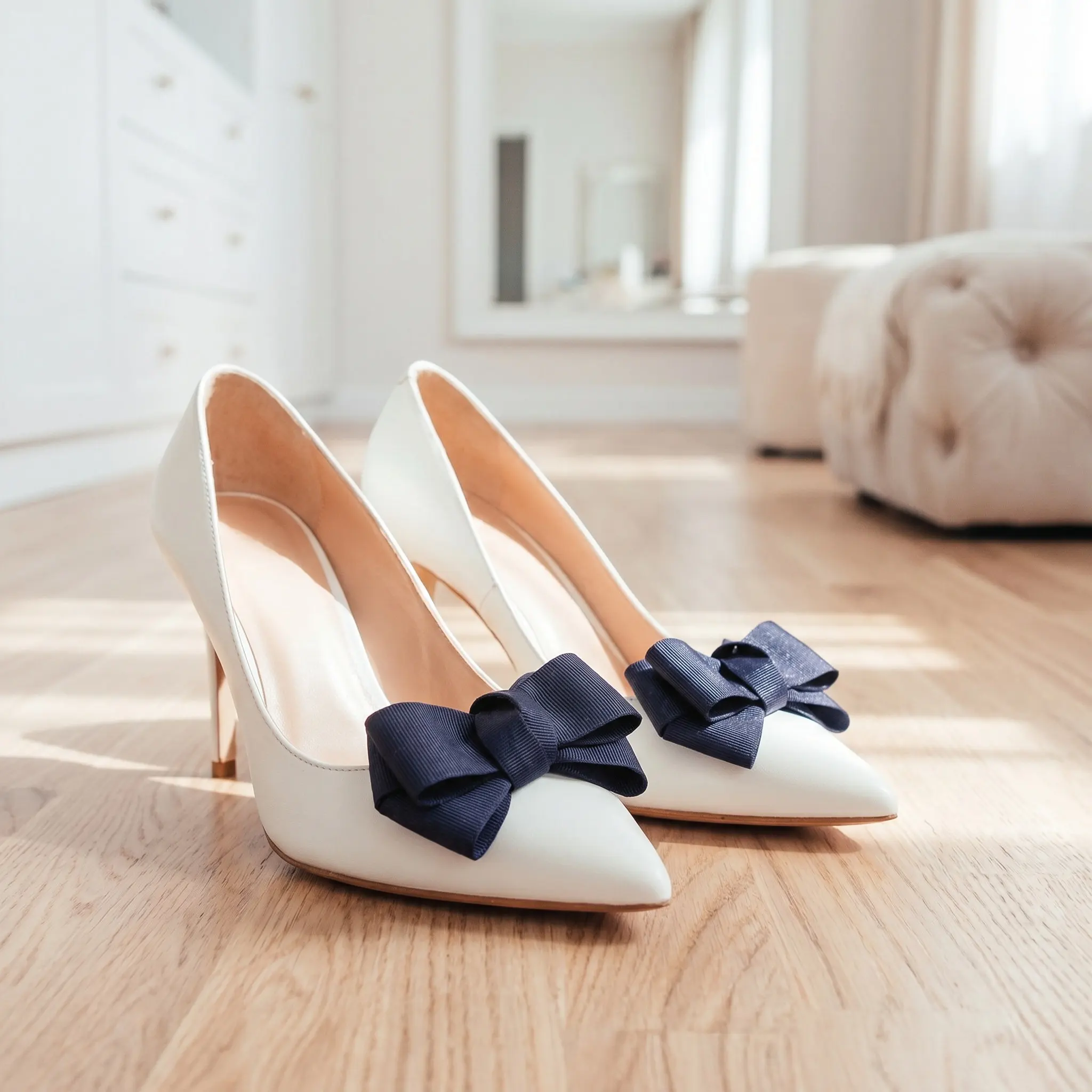 1Pair Bow Shoe Clips Removable Cloth Buckle Decorations Wedding Party Shoe Accessories for Flats Heels Pumps Bowknot Shoes Clip