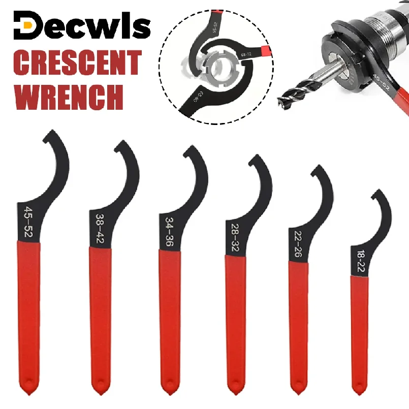 6PCS Coilover Shock Absorber Wrenches, Hook-Type Crescent Wrenches & Wrench Tools For Suspension And Shock Absorber Adjustments