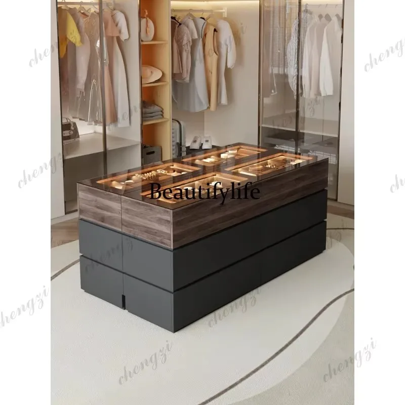 HR Cloakroom Movable Zhongdao Cabinet Jewelry Display Advanced Sense Household Storage Integrated Jewelry Cabinet