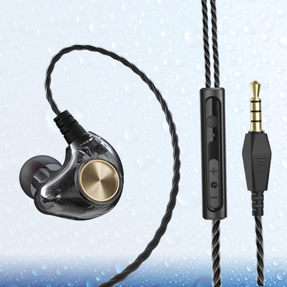 

in-Ear Wired Earphone Black Stereo Bass Earbud Clear Shell Ergonomic Fit Mic Running Workout Earphone in-Ear Headphone