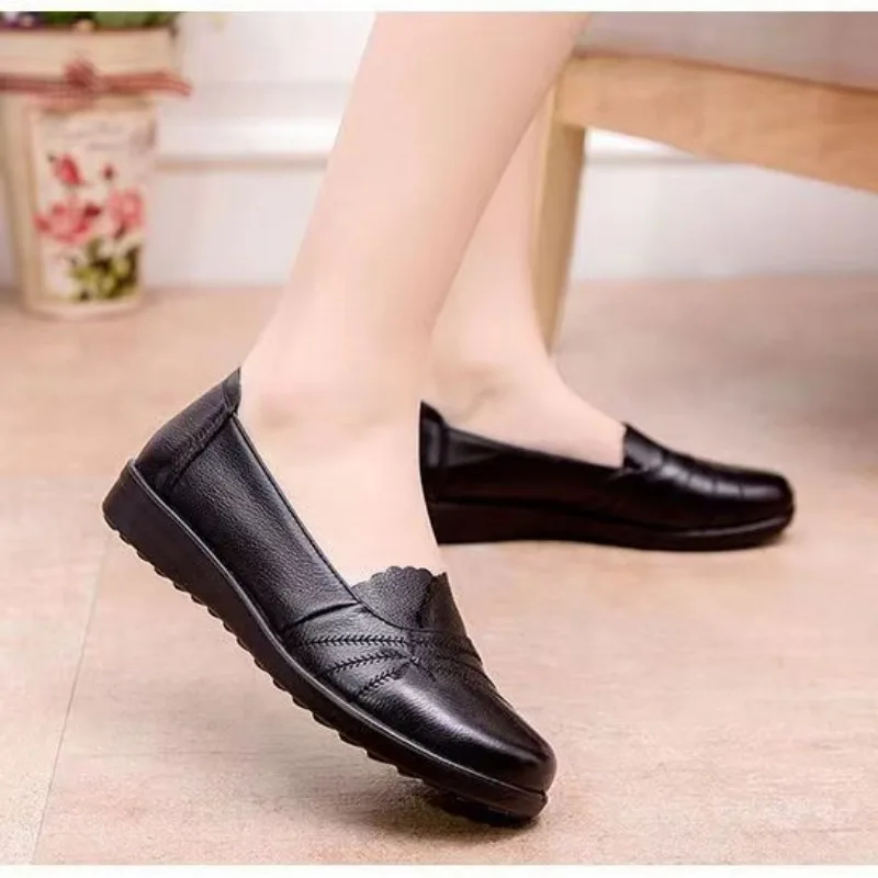 Comemore Leather Flat Ladies Loafers Women Falts 2024 Spring Summer Female Casual Soft Woman Shoes Slip on Shoe Zapatos De Mujer