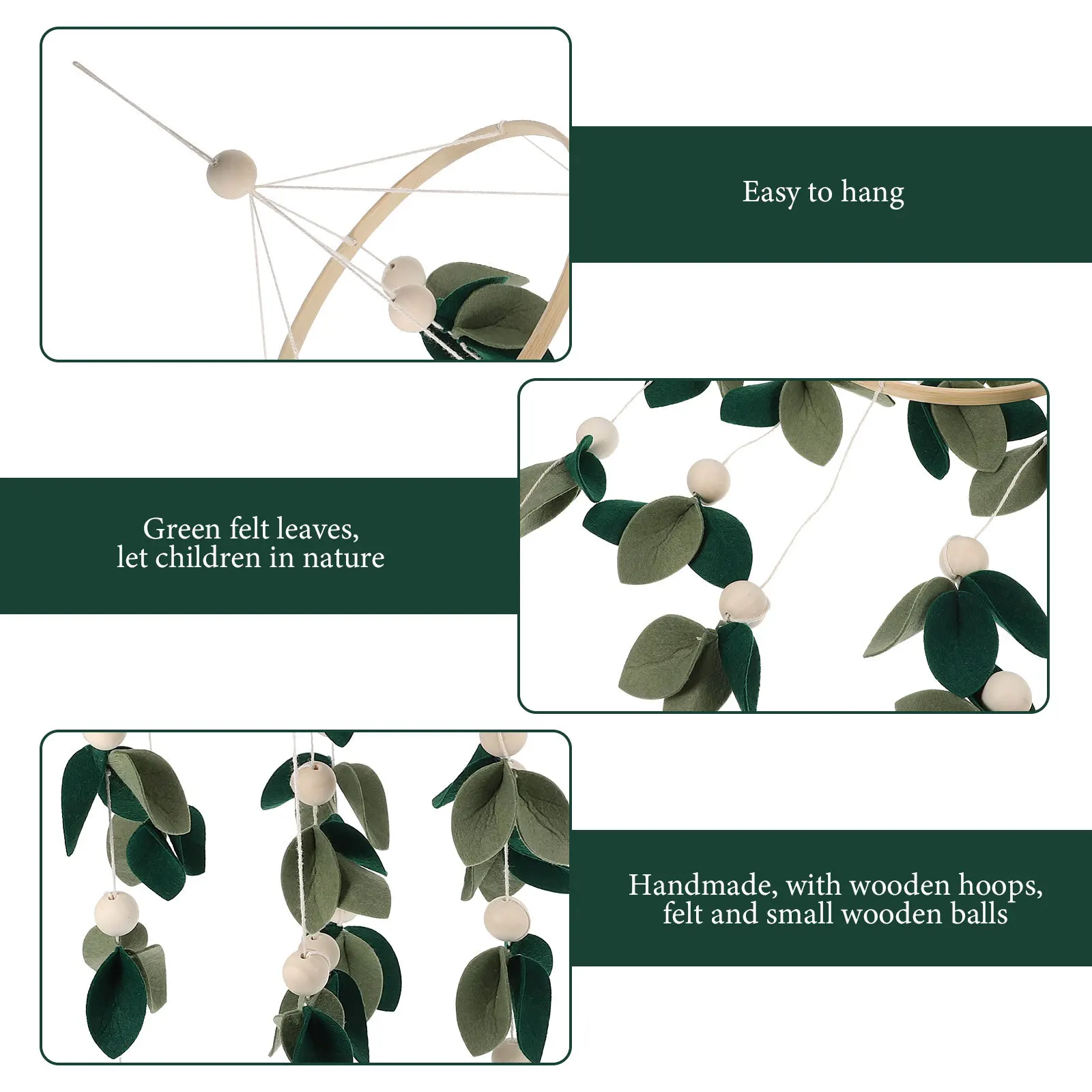 Meuble de berceau pour bébé, matériau en feutre de bambou, robuste, sûr, développement visuel, cadeau pour nouveau-nés, jouets de berceau mobiles suspendus