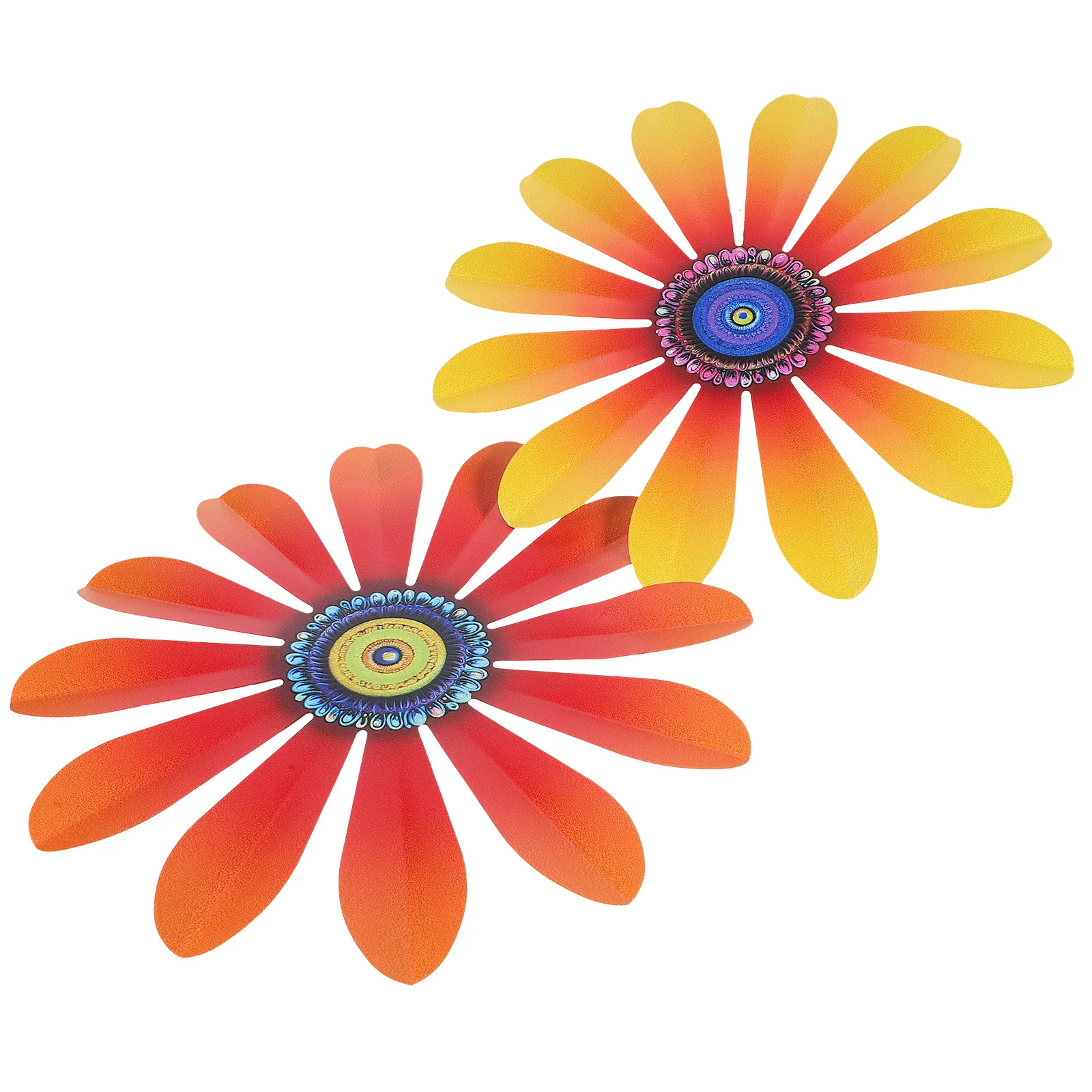 

2pcs Metal Flowers Wall Decor Iron Craft Flower Pendant For Indoor Outdoor Home Garden Balcony Porch Wall Hanging Decoration