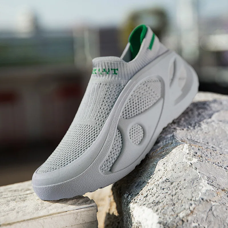 

Men's Running Shoes Thin Mesh Breathable Slip-On Sports Sneaker Casual One-Step Socks Design for Comfort Tennis Shoes Zapatillas