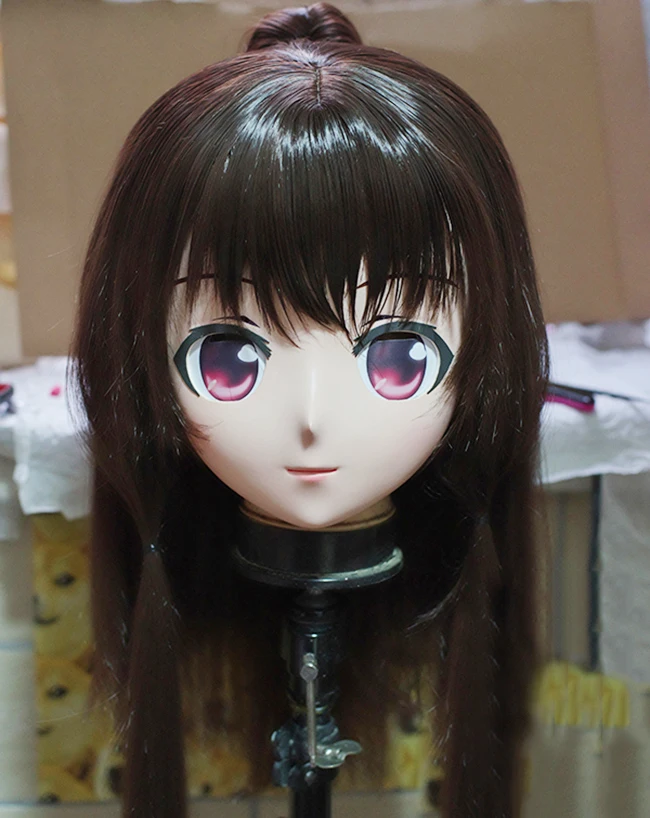 

(KM110) Handmade Female Resin Crossdress Pretty Girl 3/4 Head Lolita Doll Mask Japanese Anime Cosplay Kigurumi Mask Crossdresser