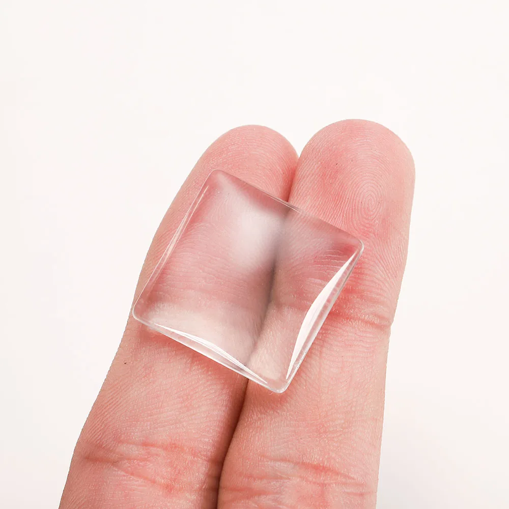 5-50pcs/lot 6-40mm Clear Square Cabochons Transparent Flat Back Glass Cabochon Cameo Settings For DIY Jewelry Making Supplies