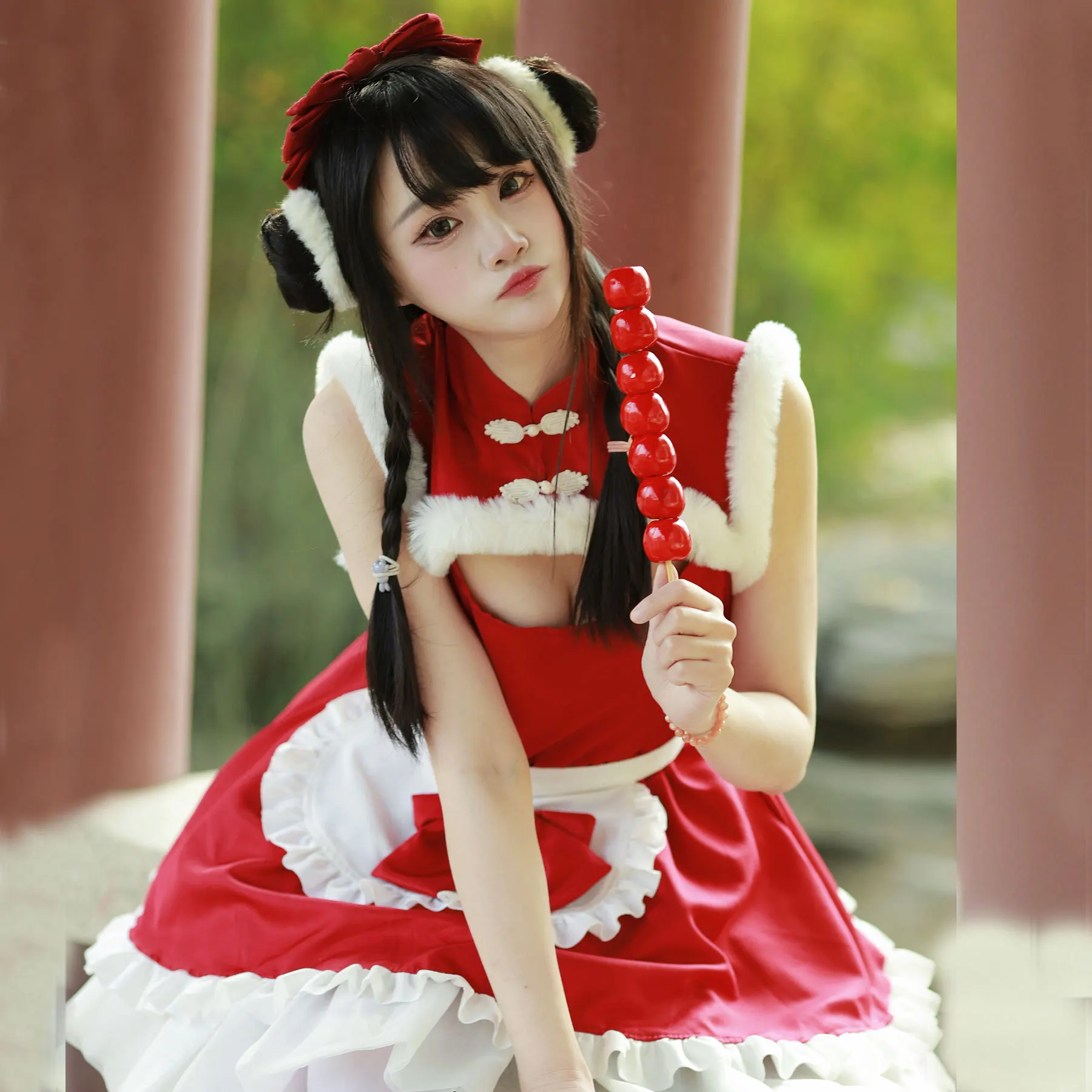 

Christmas Costume Set Internet Celebrity Female Anchor Cosplay Performance Costume Saint Birthday Cute Adorable Outfit