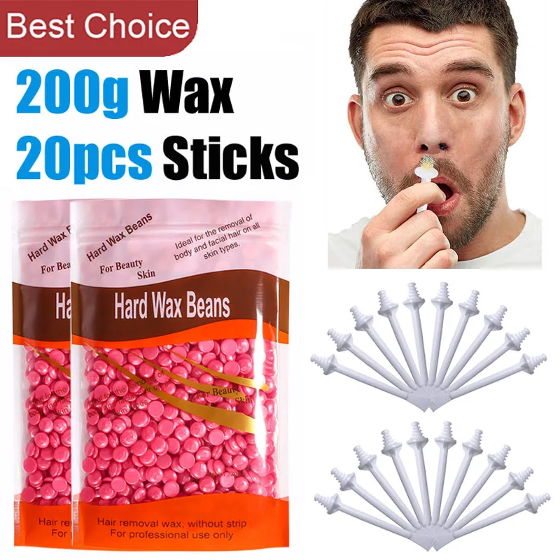 

Portable Nose Wax Kit 50g-500g Painless Hair Removal Wax Beads Men/Women Cleaning Waxing Beans with Applicator for Smooth Skin