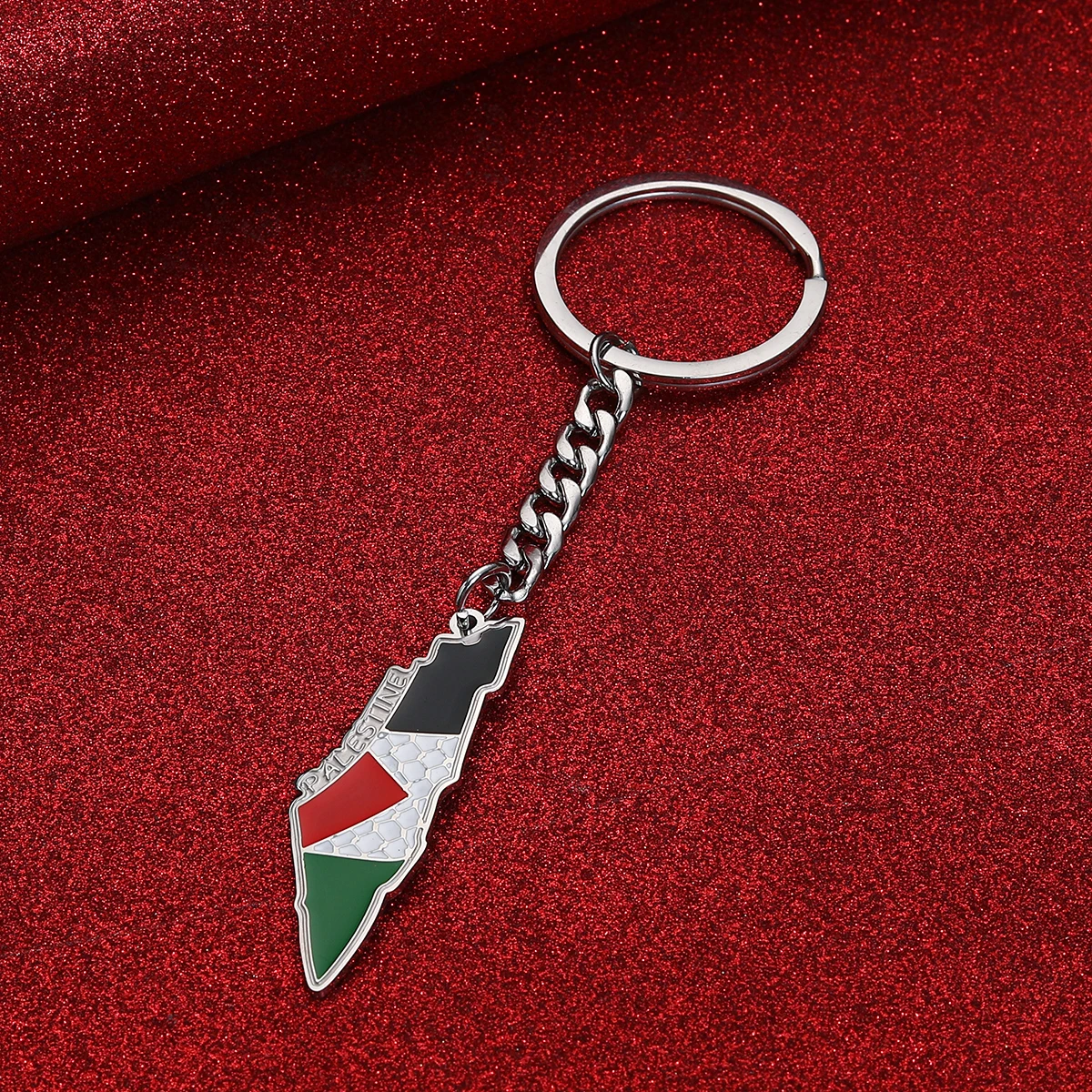 Middle East Arab Watermelon فلسطين‎‎ Map Hebrew language Keychain Key Ring Jewelry