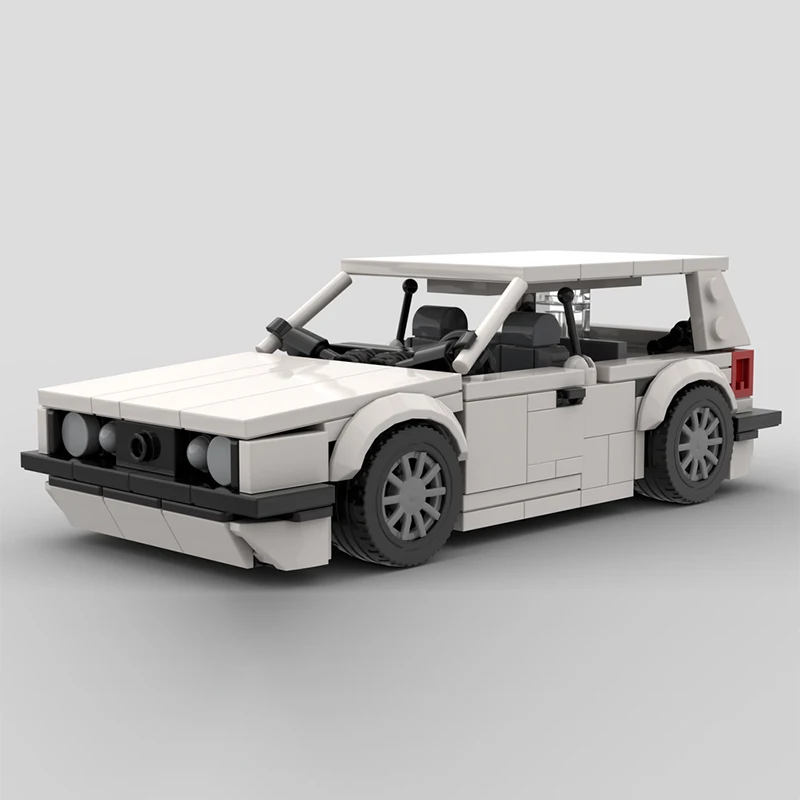 City Car Model MOC Building Bricks Mk2 White Compact Sedan Modular Technology Children Holiday Gifts Assemble Toys Suit