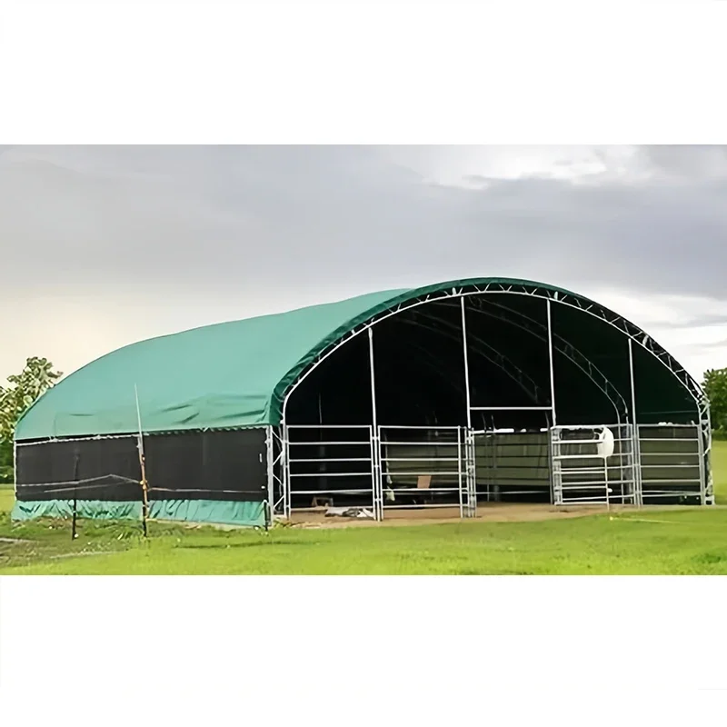 Factory Wholesale Cheap Price 12m Steel Frame Waterproof Fabric Farm Storage Tent Animal Shelter Horse Fence Farm Control Shed