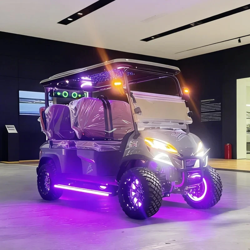new 2 Row Seats Facing Forward 4-seater Customized 4/5/7KW AC motor 60/72V Lithium Battery Lifted Off-Road Electric Golf Cart