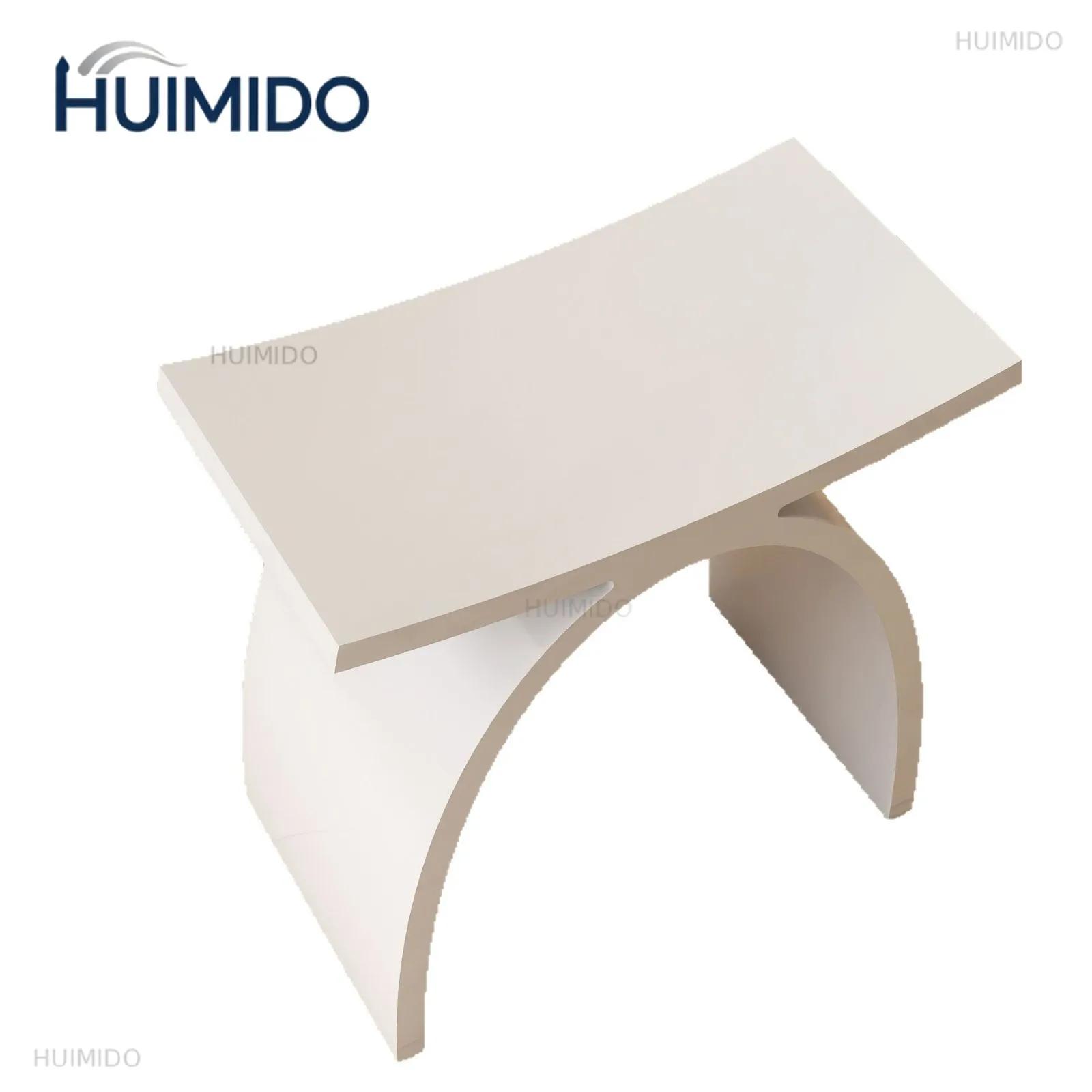 Curved Solid Surface Stone Step Stool Bench Chair Corian Shower Enclosure Sauna Seat B102RB for Lavatory
