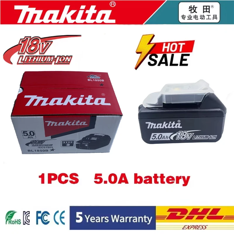 

Original Makita DGA504 18V 6A Rechargeable Power Tools Battery 18V makita with LED Li-ion Replacement LXT BL1860 BL1850 Charger