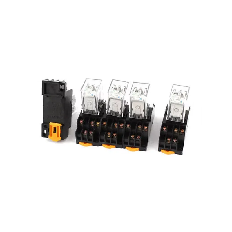5 Pcs HH53PL DC12 24V AC110 220V Coil 3PDT 11Pin 35mm DIN Rail Mounting Electromagnetic Relay