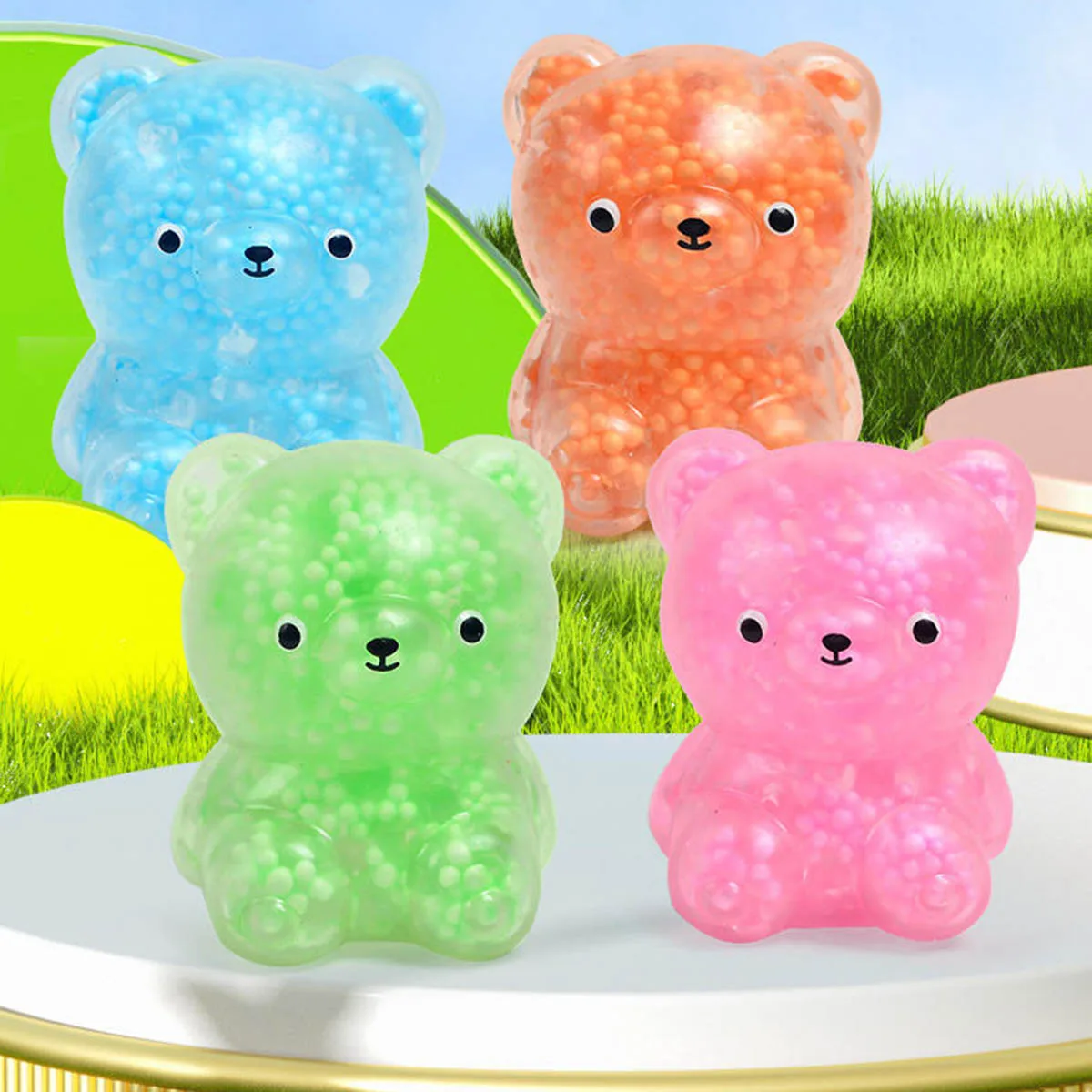 Urso dos desenhos animados espuma de ar espremer pitada brinquedo para crianças adulto alívio do estresse ventilação bola sensorial bonito animal mole fidget presente engraçado