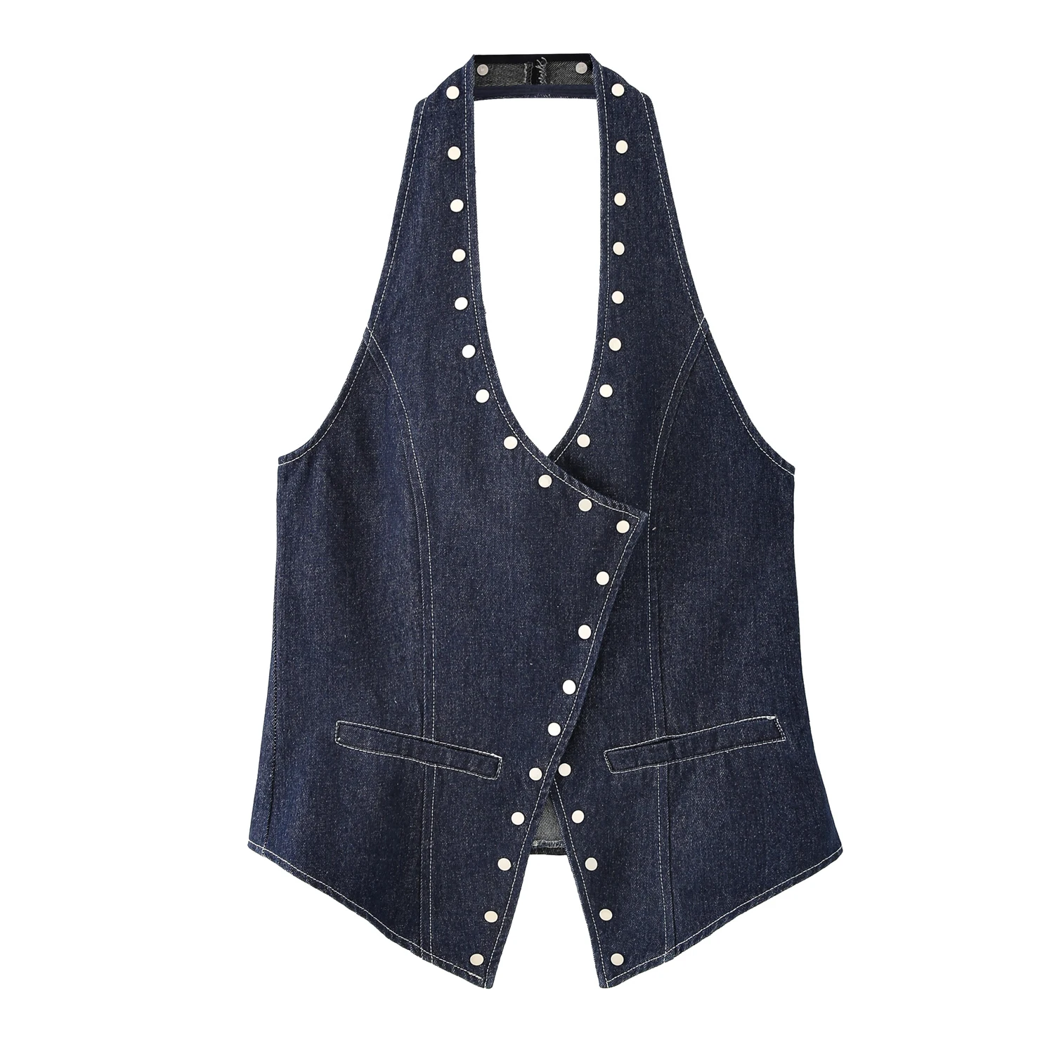 

Summer Short Denim Vest for Women 2025 Studded Decorative Fashionable Versatile Sleeveless Jacket