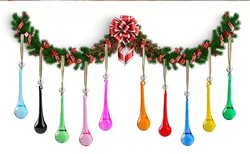 Camal 2PCS 130mmx20mm Colourful Long Raindrops Crystal Glass Pendant Hanging Christmas Tree Party Wedding Home Decorations