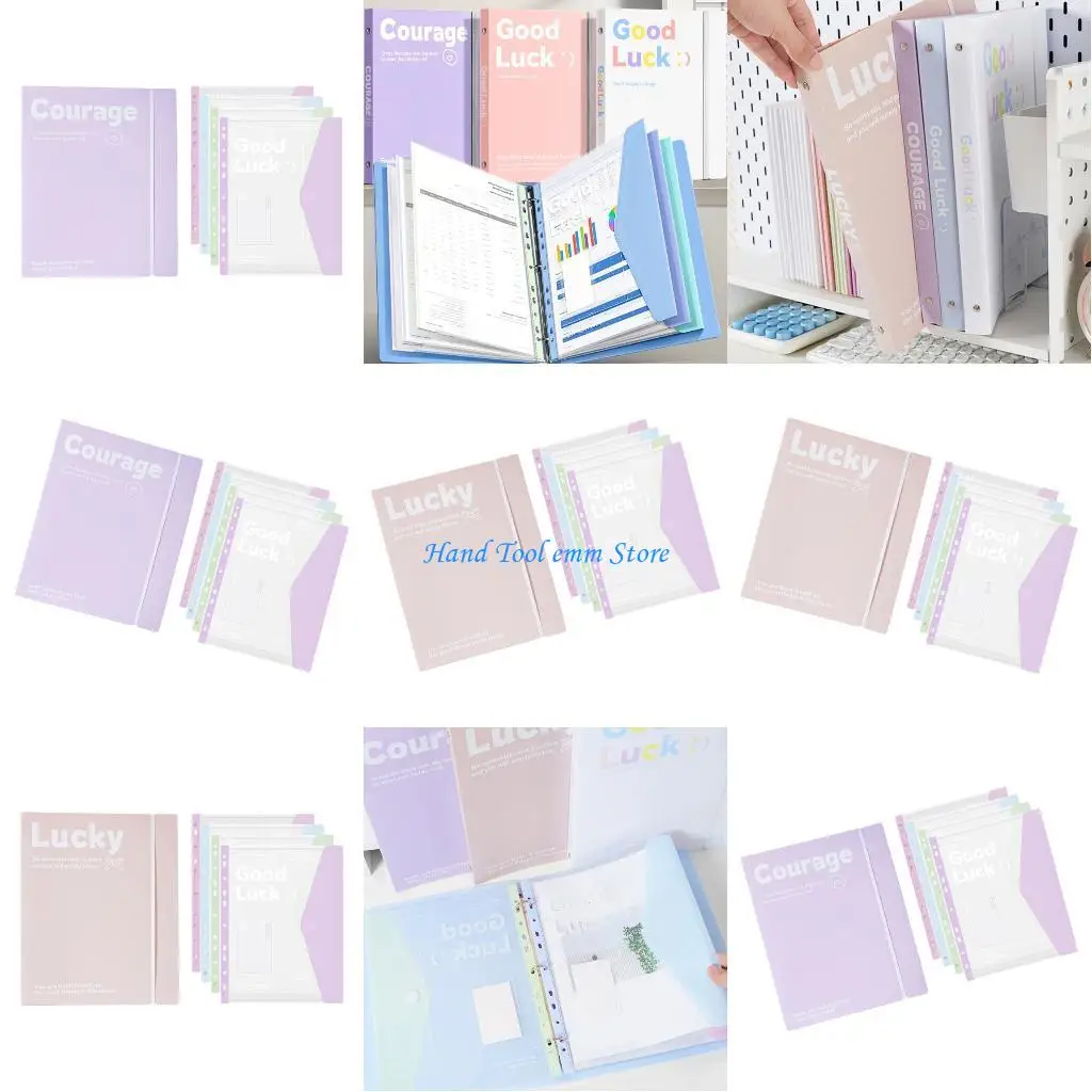 

H37F Plastic Insert Binders Clear Sheet Protector Portable Organiser For Students