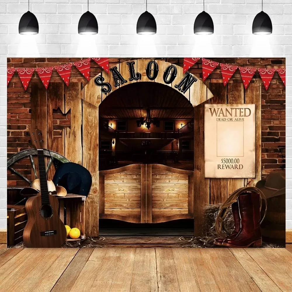 Barn Farm Birthday Backdrop Western Cowboy Photography custom Background Wood House Door Party Decor Backdrop Photo Studio Props