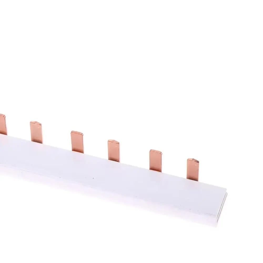 1Pcs 63A MCB Busbar 1/2/3Pole 4-12 Way Pin Type Busbar 18/36mm Phase Spacing Red Copper Circuit Breaker Busbar