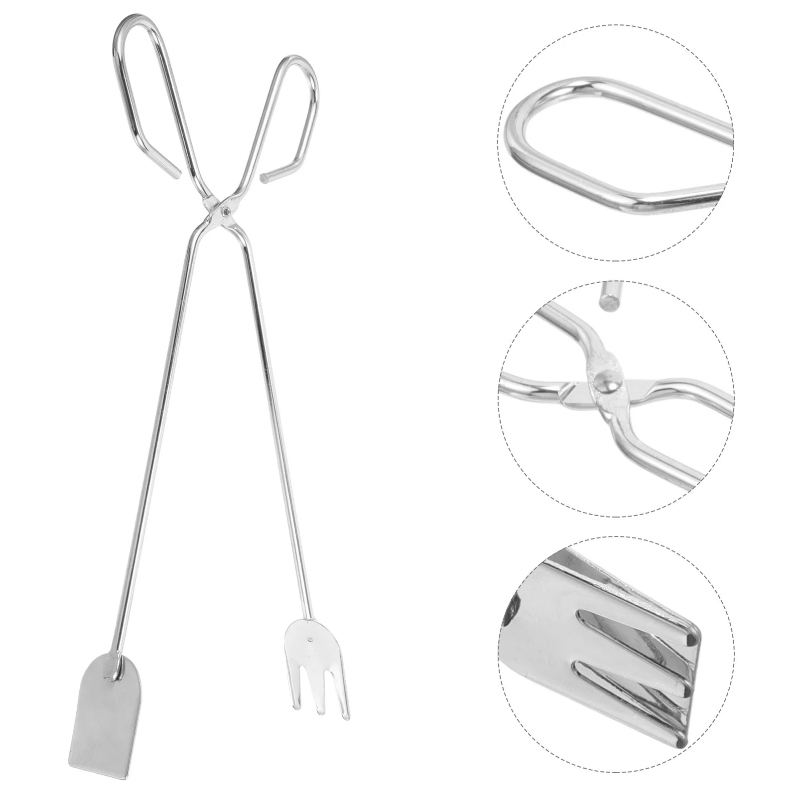 

Charcoal Clip Outdoor Barbecue Carbon Extended Fire Tongs Household Stove Flat Head Fireplace Grabber Grill Tools