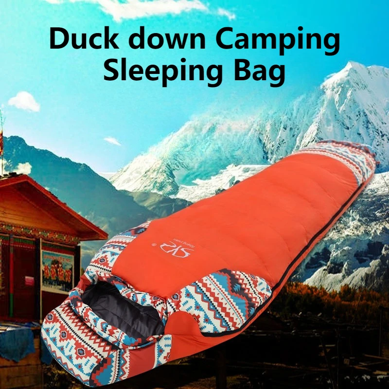 Adulto Saco de Dormir Ultraligero Ganso Down Múmia Saco de Dormir À Prova D 'Água Inverno Quente Para Acampar 핑