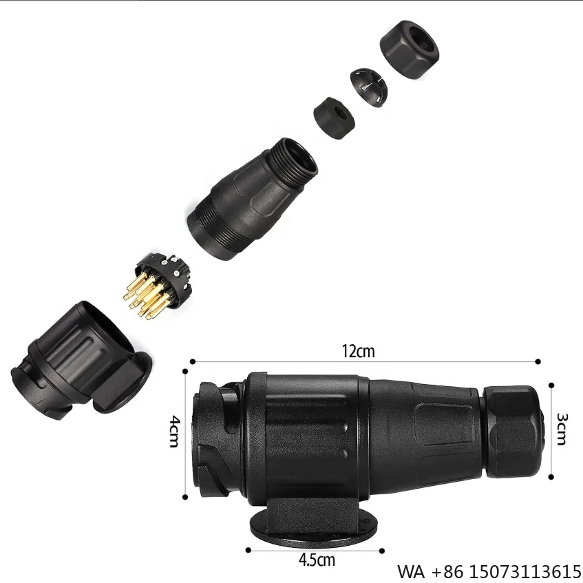 

12V Waterproof 13-Pin Trailer Plug with Screw Connection for Caravans Motorhomes