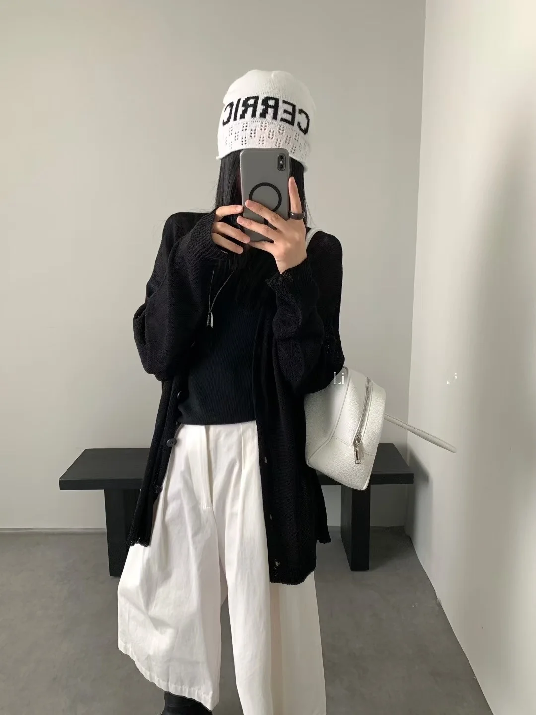 한국 일본 슬레 브이넥 니트 오픈 가디건 고품질 슬림핏 드레이프 탑 어깨 랩 아우터웨어 가을 신상품