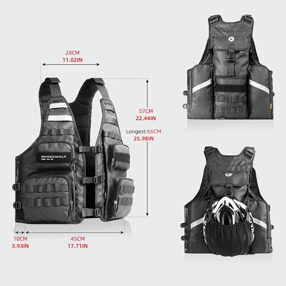 Rhinowalk Motor Riding Vest zaino da ciclismo universale zaino sportivo da viaggio all'aperto portatile con tasca portaoggetti per borsa dell'acqua