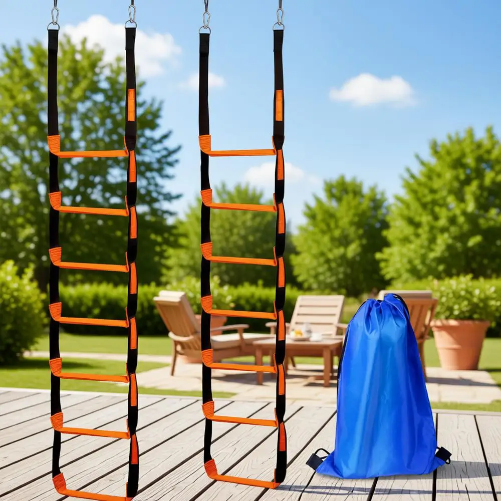 

Portable 7-Step Climbing Rope Ladder for Outdoor Boats, Suitable for Sailboats, Pontoons, and Motorboats
