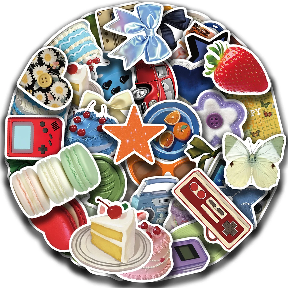

10/30/50pcs Cute Ins Style Y2K Girl Cartoon Stickers Aesthetic Decals Luggage Phone Laptop Guitar Creative Graffiti Sticker Pack