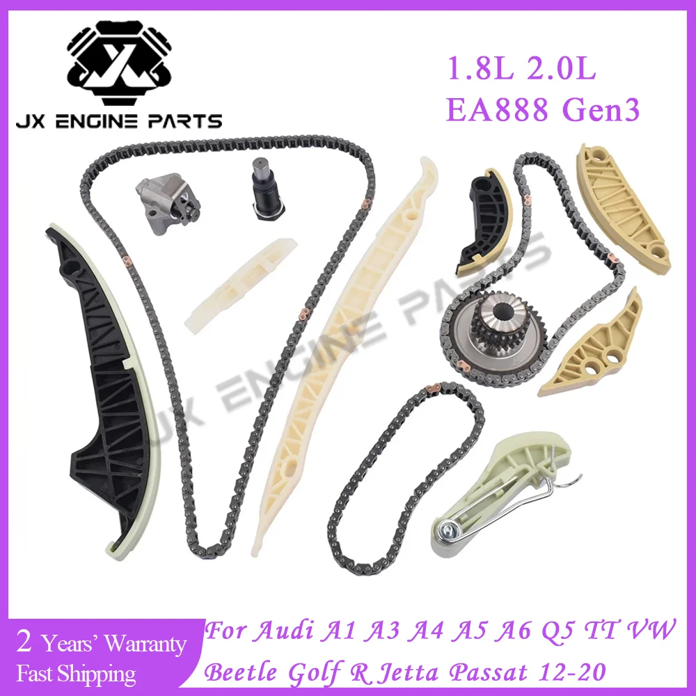 EA888 Gen 3 Engine Rebuild Timing Chain Kit For Audi A1 A3 A4 A5 A6 Q5 TT VW 2.0 Beetle Golf R GTI MK7 Passat B8 Jetta 2.0T 2.0L