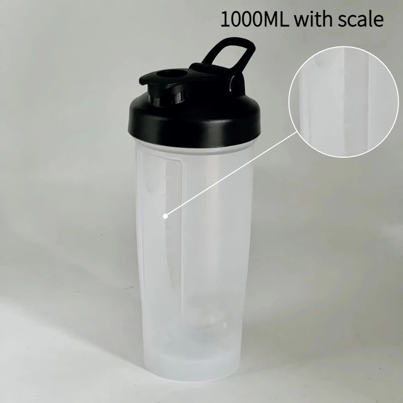 1000ml PP Water Bottle Shaker Ball Reusable Waterproof Sports Water Cup  Fitness Gym Camping Hiking Outdoor Travel Drink Bottle