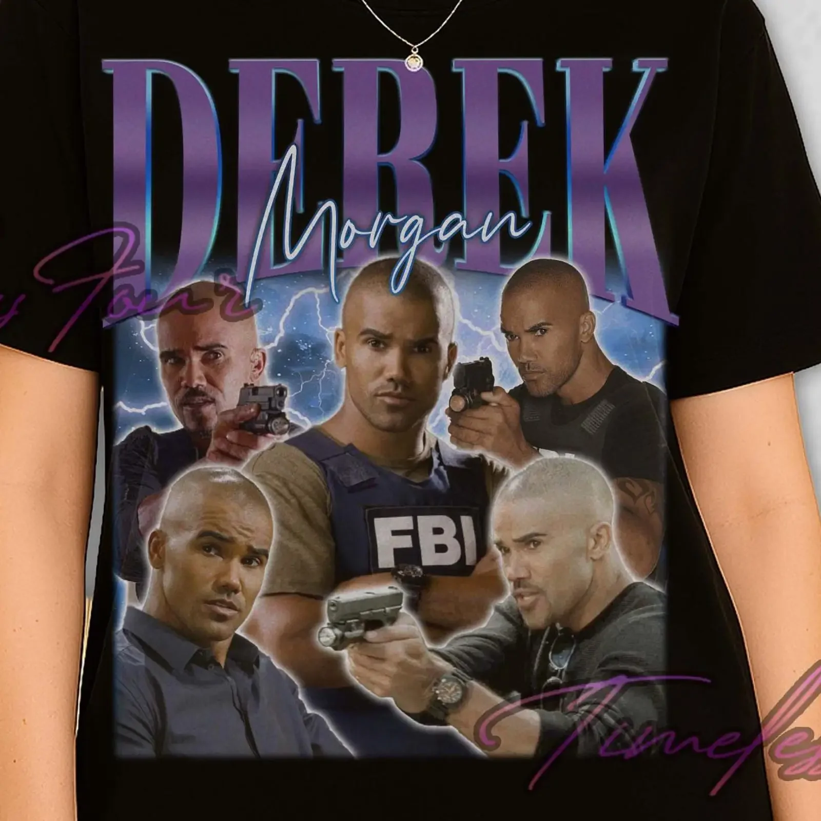 Vintage Derek Morgan Criminal Minds FBI T Shirt Casual Fan Holiday Present vintage Washed Slightly Breathable Stylish Unisex