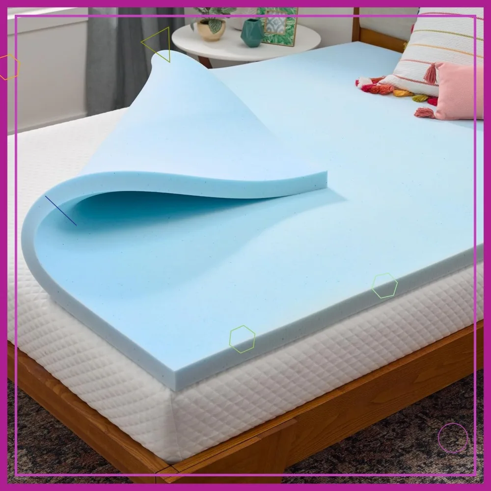 

2 Inch Gel Infused Memory Foam Mattress Topper - Cooling, Pressure Relieving, CertiPUR Certified - Queen Size