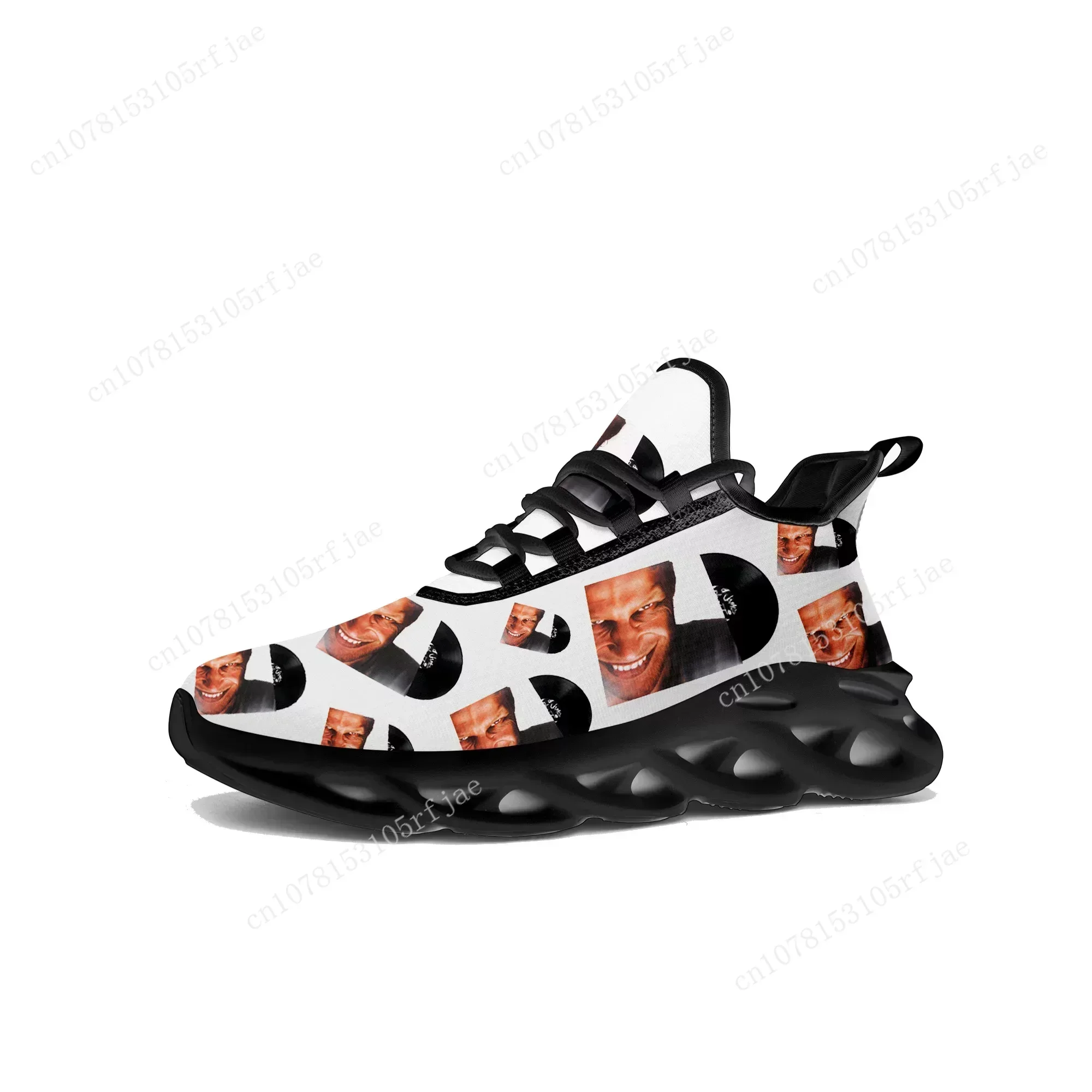 Aphex Twin Flats Sneakers Mens Womens Music DJ Mixer Sports Running Shoe Sneaker Lace Up Mesh Footwear Tailor-made Shoe Black view 4