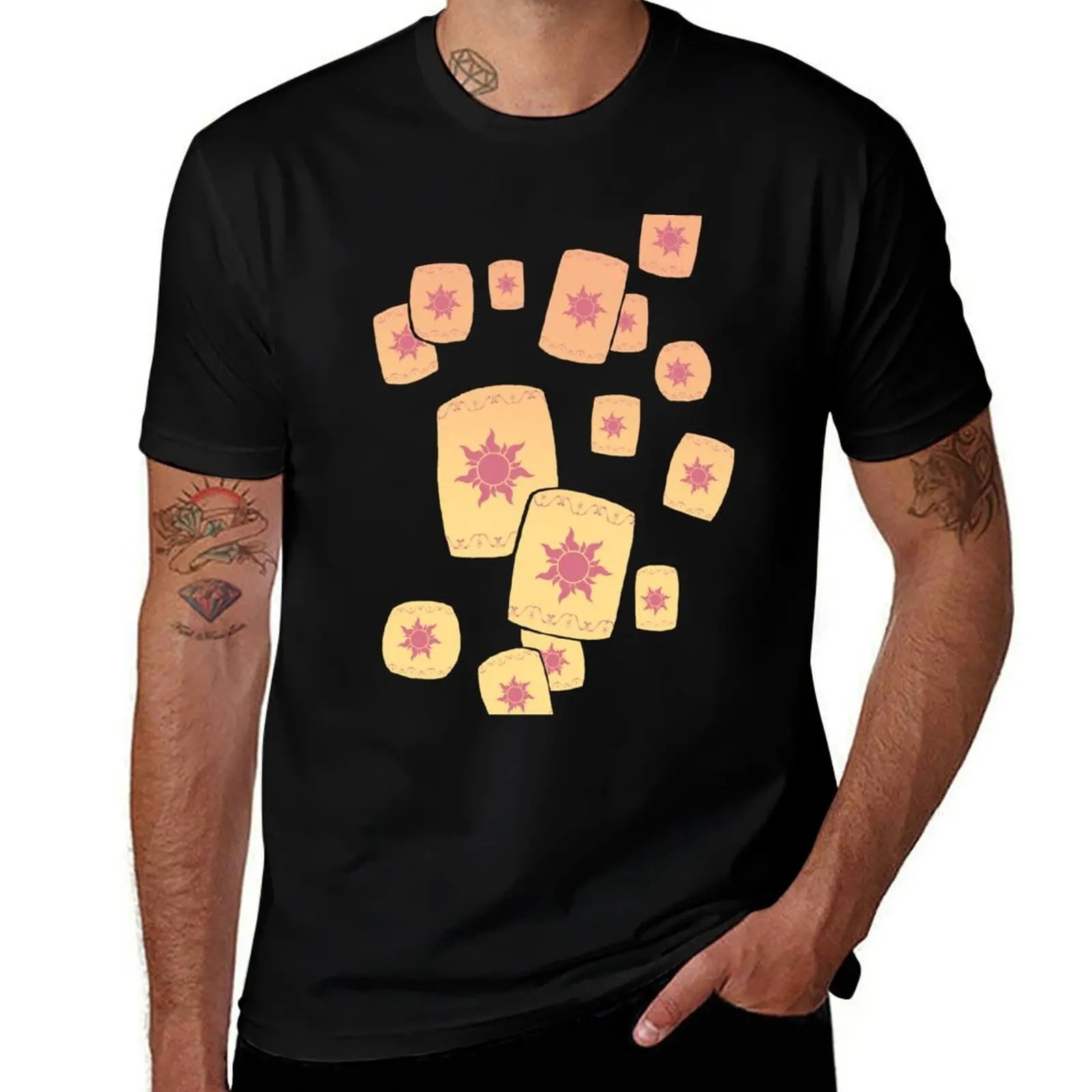Floating Lanterns Gleam T-Shirt Fitness Quick Dry Short Sleeve Top T-Shirt