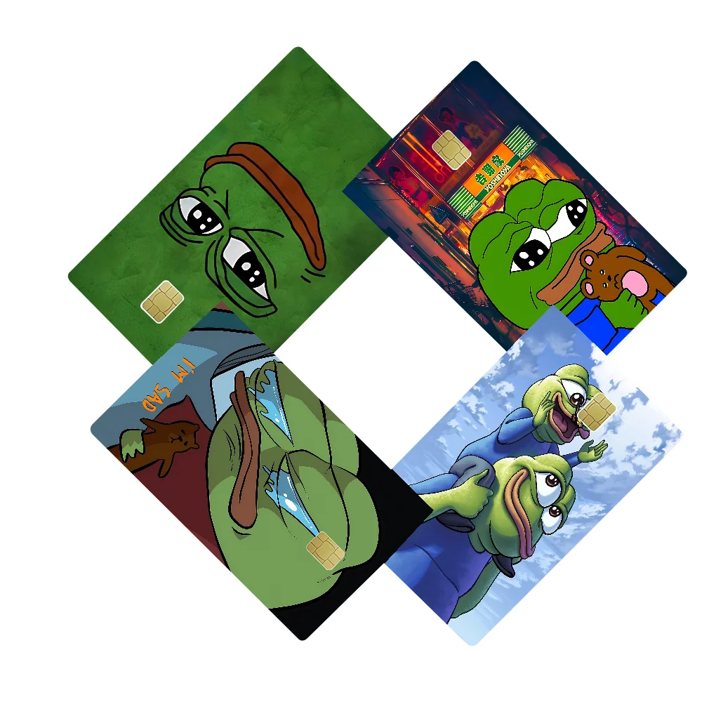Sad P-Pepe Der Frosch Kreditkarten-Haut-Aufkleber für VISA, Bankkarte, Transportkarte, wasserfester Aufkleber, kratzfest, Geschenk für Frauen