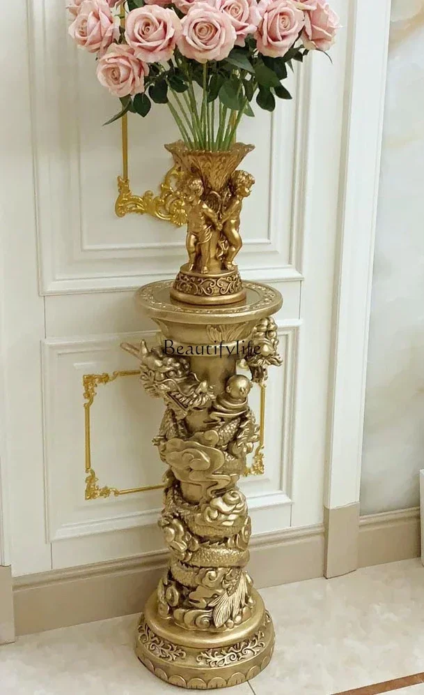 

Jardiniere Roman Column Pastoral American Green Radish Flower Rack Flower Rack Balcony Phone Rack